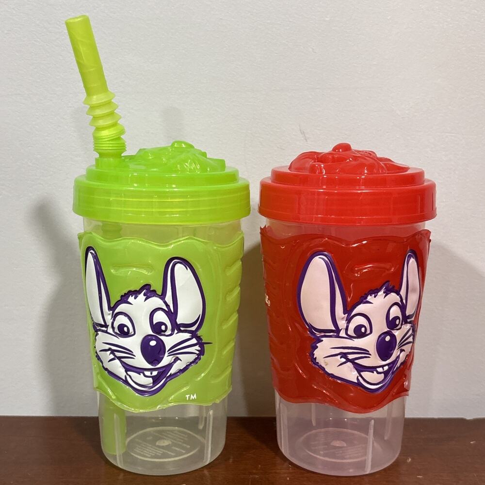 Lot Of 2 Chuck E Cheese Limited Edition Official Party Celebrate Silhouette Cups